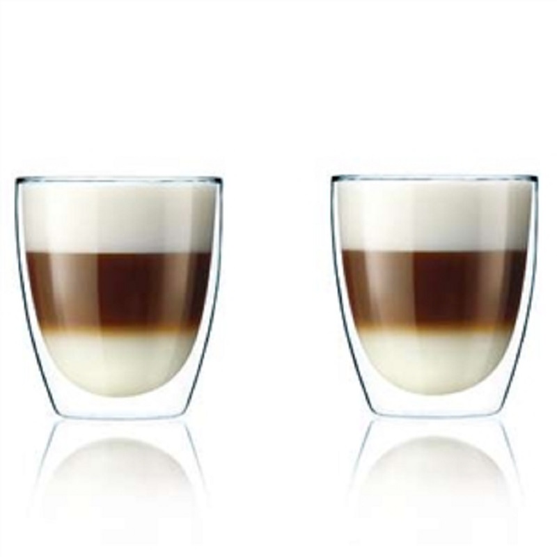 2 VERRES À CAPPUCCINO À DOUBLE PAROIS